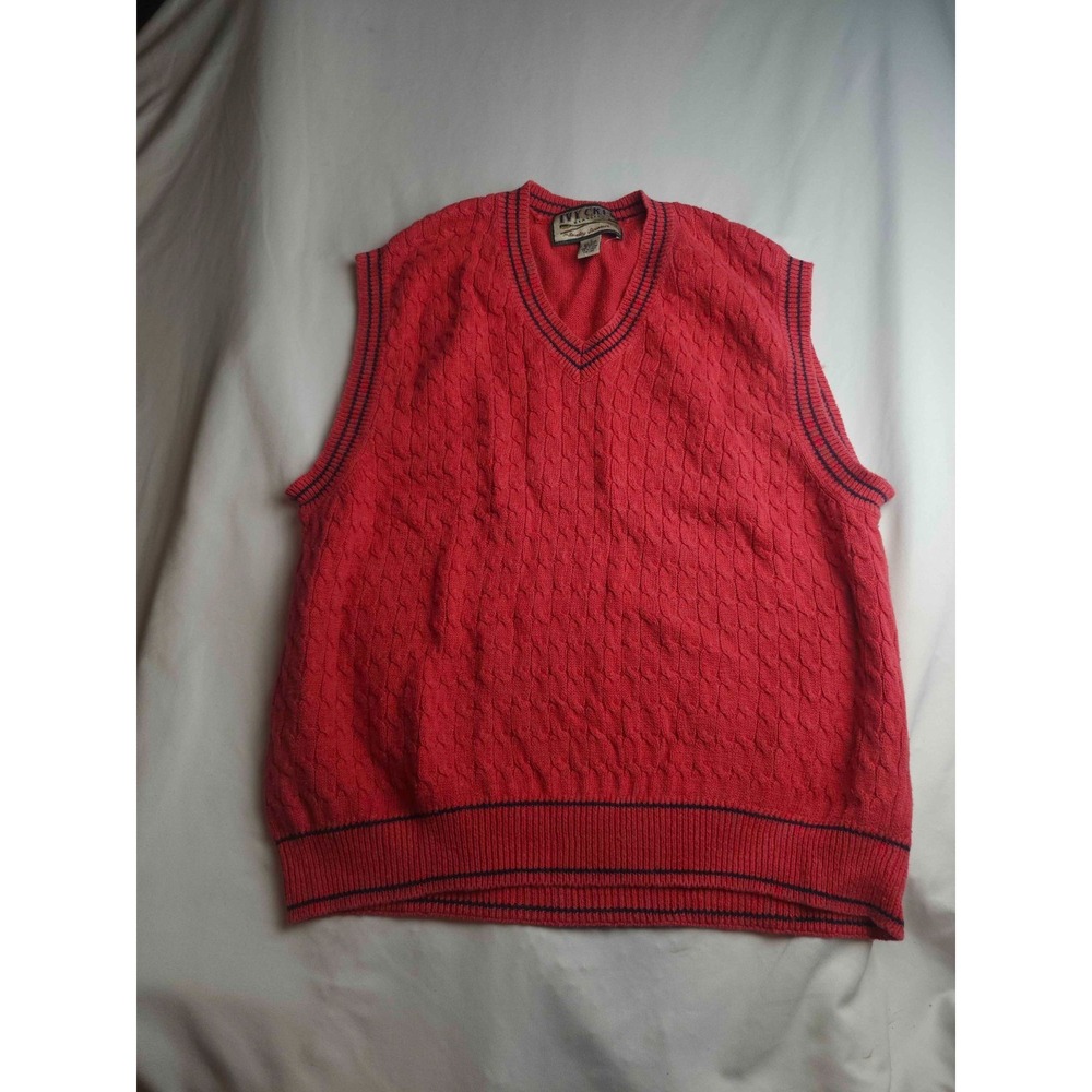 Vintage 90s Y2K Ivy Crew Classics Sweater Vest Women Large Pink Retro Cable Knit